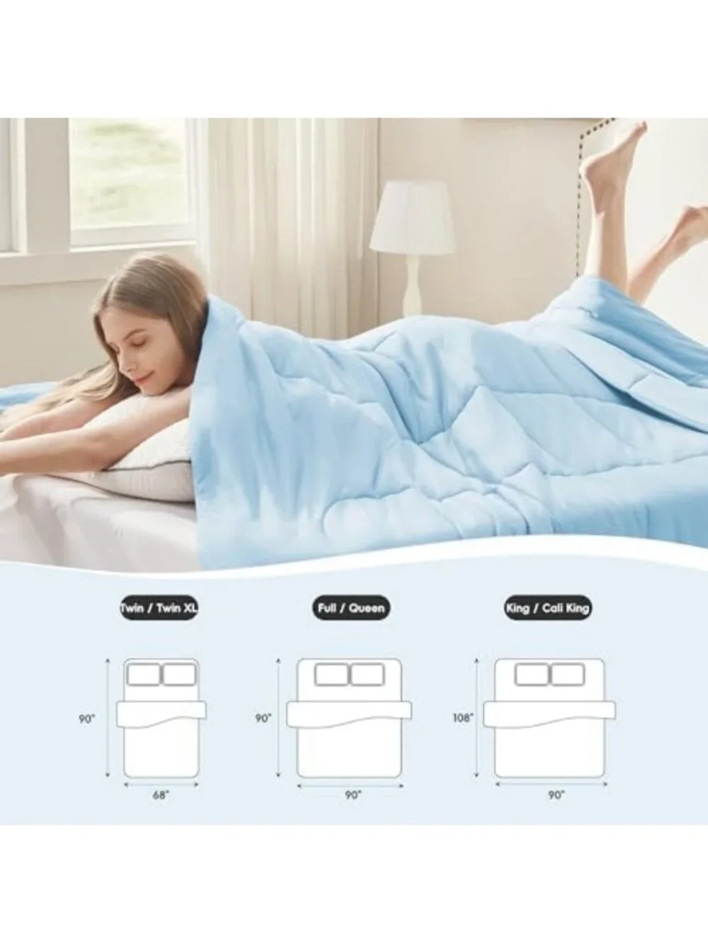Lightweight Cooling Comforter Full/Queen - Breathable Summer Blanket for Hot